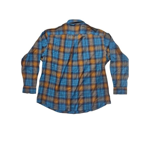 Orvis Men's Blue Brown Classic Fit Plaid Flannel Button Up Shirt Size 2XL NW0T - Picture 2 of 6